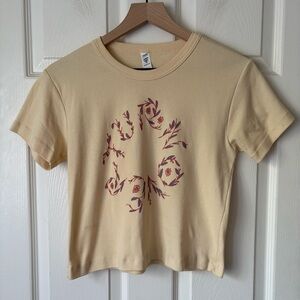 Turnover Band Floral Baby Tee Merch size large NWOT